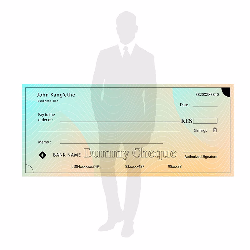 Dummy Cheque - Signages | Pixel Africa
